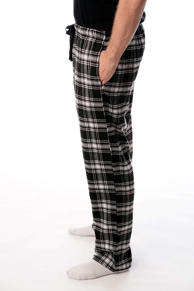 #followme Men's Flannel Pajamas - Plaid Pajama Pants for Men - Lounge & Sleep PJ Bottoms - XX-Large - Black - Plaid - Image 2
